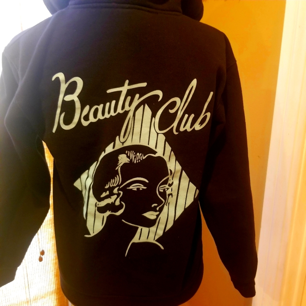 RockSteady Beauty Club Full Zip Up Black Hoodie Sweatshirt Juniors Large